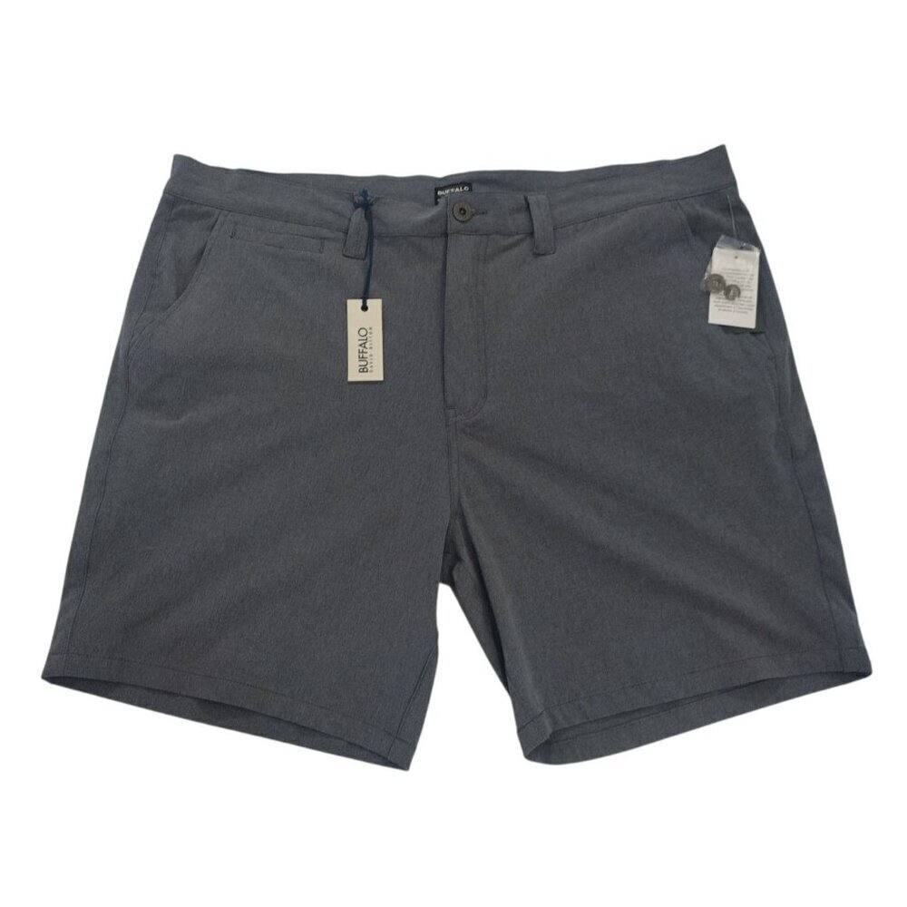 Buffalo David Bitton Mens Gray Casual Shorts Size 40 Lightweight Summer Wear.